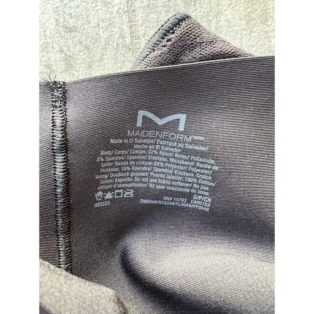 Maidenform Black No Pinch Shaping Waistband Thong Tame Your Tummy Shapewear S